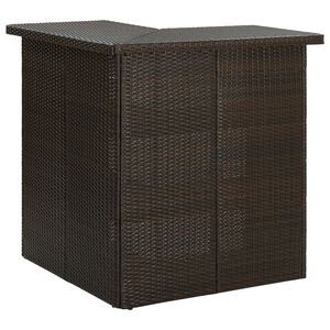 vidaXL Bar Table | Brown | Poly Rattan, Steel | Bar Table | Contemporary