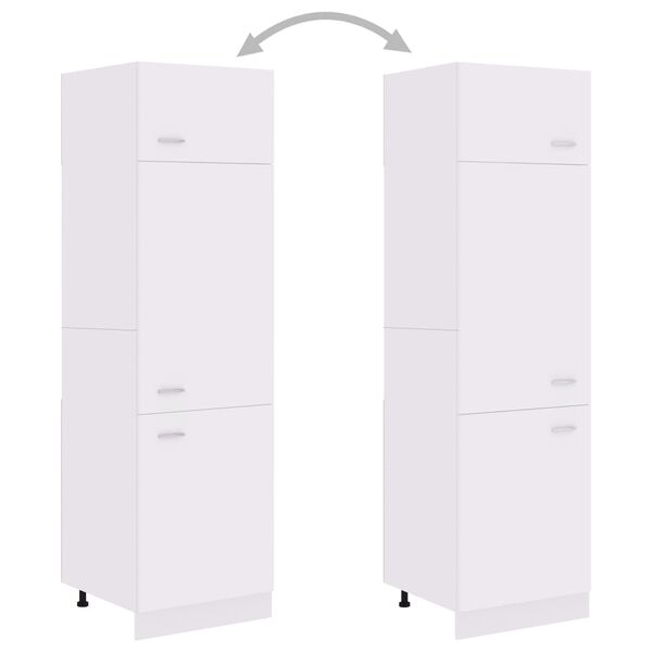 vidaXL Refrigerator Cabinet Lyon White 60x57x207 cm Engineered Wood
