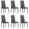 vidaXL Dining Chair | Set of 6 | Light grey | Polyester fabric, metal | Medium