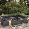 vidaXL 12 Piece Garden Lounge Set with Cushions Grey Poly Rattan