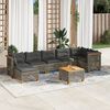 vidaXL 8 Piece Garden Sofa Set with Cushions Grey Poly Rattan