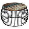 vidaXL Coffee Table Round Solid Reclaimed Wood 68x37 cm