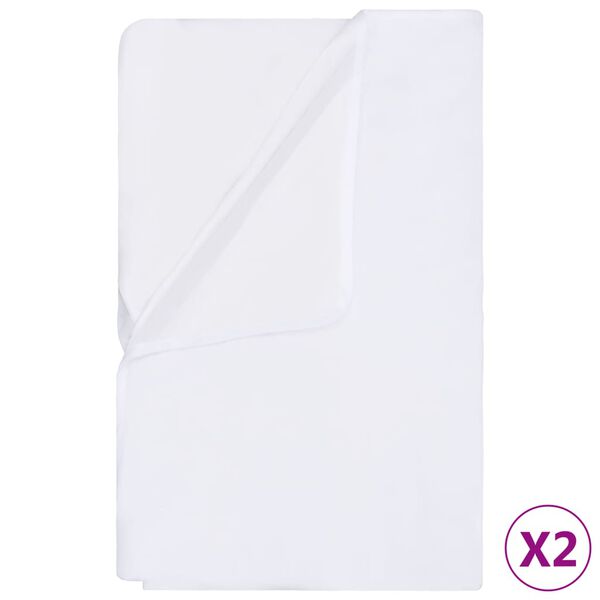 vidaXL Mattress Protectors Waterproof 2 pcs Cotton 140x200 cm White