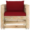 vidaXL 2 Piece Garden Lounge Set with Cushions Green Impregnated Wood