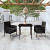 vidaXL 3 Piece Garden Dining Set Black