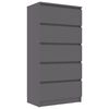 vidaXL Drawer Sideboard Grey 60x35x121 cm Engineered Wood
