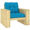 vidaXL Garden Chair with Blue Cushions Impregnated Pinewood
