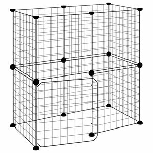 vidaXL Pet Cage | Black | Powder-coated steel | Adjustable size