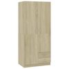 vidaXL Wardrobe Sonoma Oak 80x52x180 cm Engineered Wood