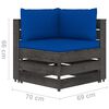 vidaXL 5 Piece Garden Lounge Set with Cushions Grey Impregnated Wood