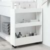 vidaXL Narrow Storage Trolley 3 Tier White Engineered Wood