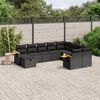vidaXL 10 Piece Garden Sofa Set with Cushions Black Poly Rattan