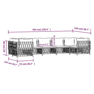 vidaXL 7 Piece Garden Lounge Set with Cushions Anthracite Steel