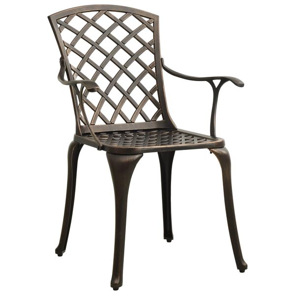 vidaXL Garden Chairs 4 pcs Cast Aluminium Bronze