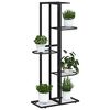 vidaXL 5-Floor Flower Stand 43x22x98 cm Black Metal