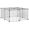 vidaXL 12-Panel Pet Cage with Door Black 70x70x35 cm Steel