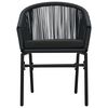 vidaXL 7 Piece Garden Dining Set Black