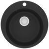 vidaXL Granite Kitchen Sink Single Basin Round Black
