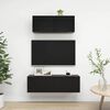 vidaXL 2 Piece TV Cabinet Set Black Engineered Wood