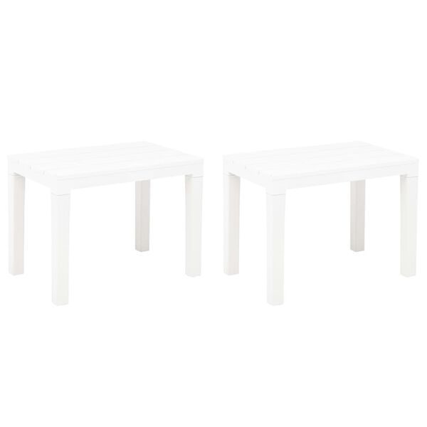 vidaXL Garden Benches 2 pcs White Plastic