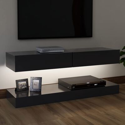 vidaXL TV Cabinet with LED Lights Grey 120x35 cm