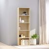 vidaXL 5-Tier Book Cabinet White and Sonoma Oak 60x30x189 cm Engineered Wood