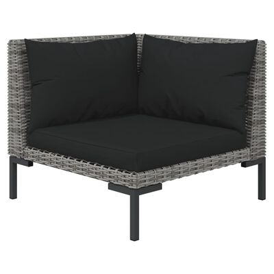 vidaXL 10 Piece Garden Lounge Set with Cushions Poly Rattan Dark Grey
