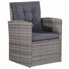 vidaXL 6 Piece Garden Lounge Set with Cushions Poly Rattan Grey