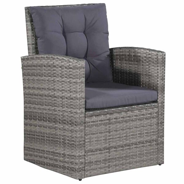 vidaXL 6 Piece Garden Lounge Set with Cushions Poly Rattan Grey