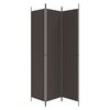 vidaXL 3-Panel Room Divider Brown 150x220 cm Fabric