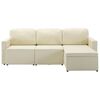 vidaXL 3-Seater Modular Sofa Bed Cream Faux Leather