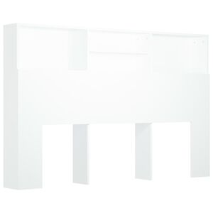 vidaXL Headboard Cabinet | White | Engineered wood | 160 cm | Headboard Cabinet