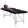 vidaXL Black Foldable Massage Table 4 Zones with Aluminium Frame