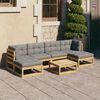 vidaXL 7 Piece Garden Lounge Set with Cushions Solid Pinewood