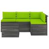 vidaXL 5 Piece Garden Pallet Lounge Set with Cushions Solid Pinewood