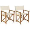 vidaXL Folding Director's Chairs 2 pcs Solid Teak Wood