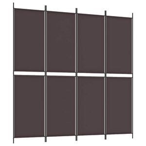 vidaXL 4-Panel Room Divider Brown 200x200 cm Fabric