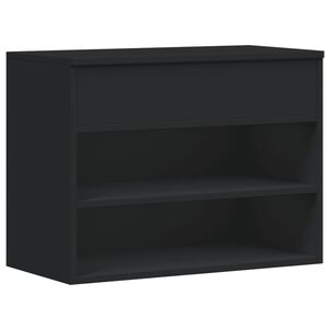 vidaXL Shoe Bench Black 60x30x45 cm Engineered Wood