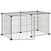 vidaXL 8-Panel Pet Cage with Door Black 70x35x35 cm Steel