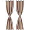 2 pcs Cream Blackout Curtains with Metal Rings 135 x 245 cm