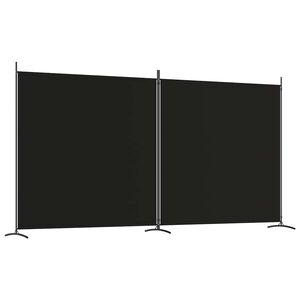 vidaXL 2-Panel Room Divider Black 348x180 cm Fabric