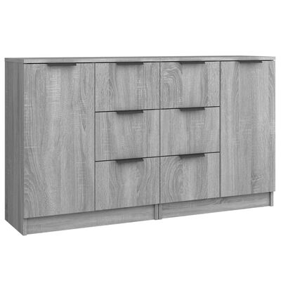 vidaXL Sideboards 2 pcs Grey Sonoma 60x30x70 cm Engineered Wood