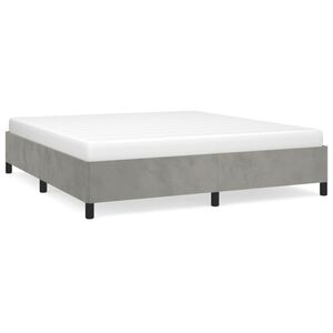 vidaXL Bed Frame without Mattress Light Grey 180x200 cm Super King Velvet