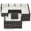 vidaXL 10 Piece Garden Lounge Set with Cushions Grey Impregnated Wood