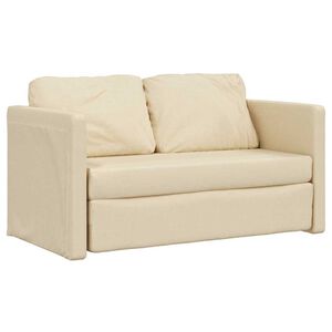 vidaXL Floor Sofa Bed 2-in-1 Cream 112x174x55 cm Fabric