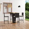 vidaXL 5 Piece Garden Bar Set with Cushions Poly Rattan Black