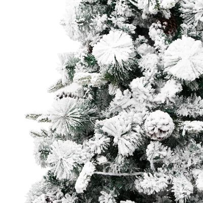 vidaXL Pre-lit Christmas Tree with Flocked Snow&Cones 195 cm PVC&PE
