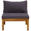 vidaXL 2 Piece Sofa Set with Dark Grey Cushions Solid Acacia Wood