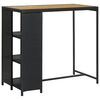 vidaXL Bar Table with Storage Rack Black 120x60x110 cm Poly Rattan