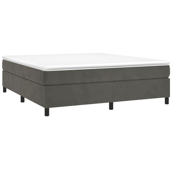 vidaXL Bed Frame without Mattress Dark Grey 180x200 cm Super King Velvet